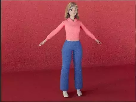 Female Model Low-poly 3D model