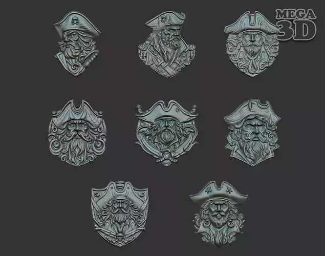 Pirate basrelief Pack 240924 3D Model Collection
