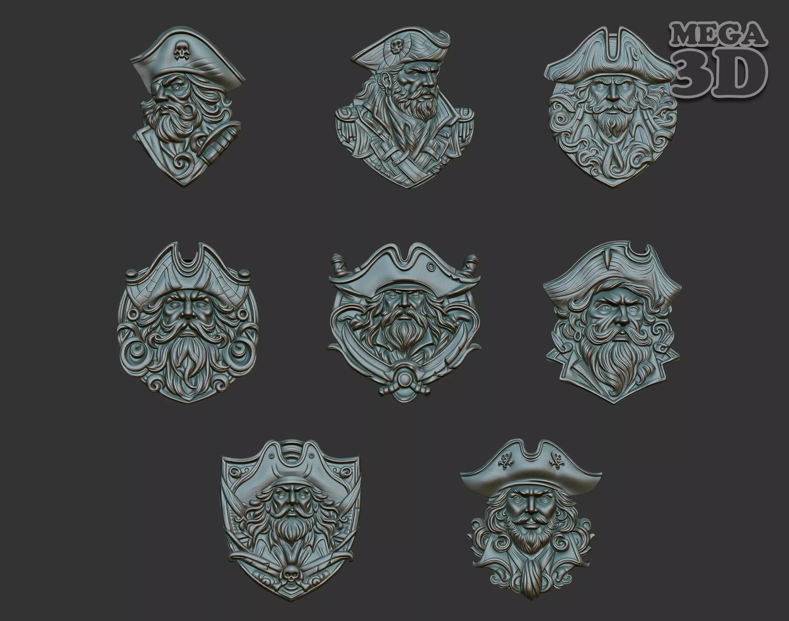 Pirate basrelief Pack 240924 3D Model Collection_0