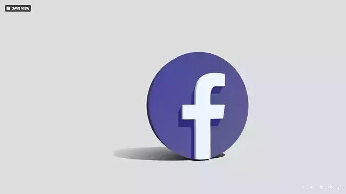 FACEBOOK 3D LOGO BLUE AND WHITE BACKGROUND