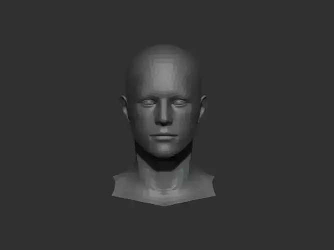 Male Basemesh Head with Eyeballs and teeth and tongue