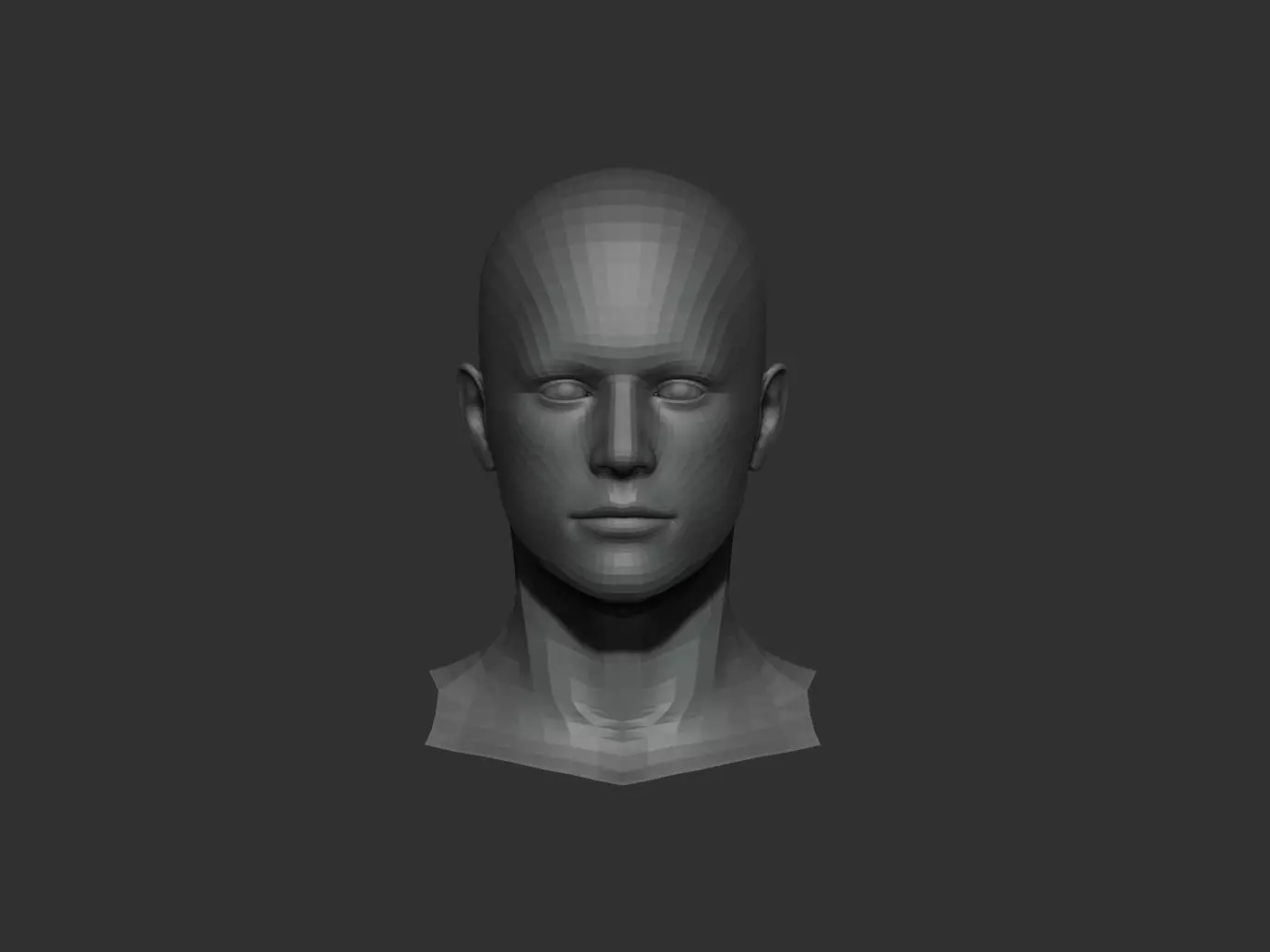 Male Basemesh Head with Eyeballs and teeth and tongue 3D print model