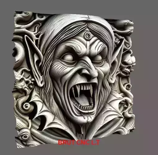 STL Vampire Halloween stlbasrelief basrelief