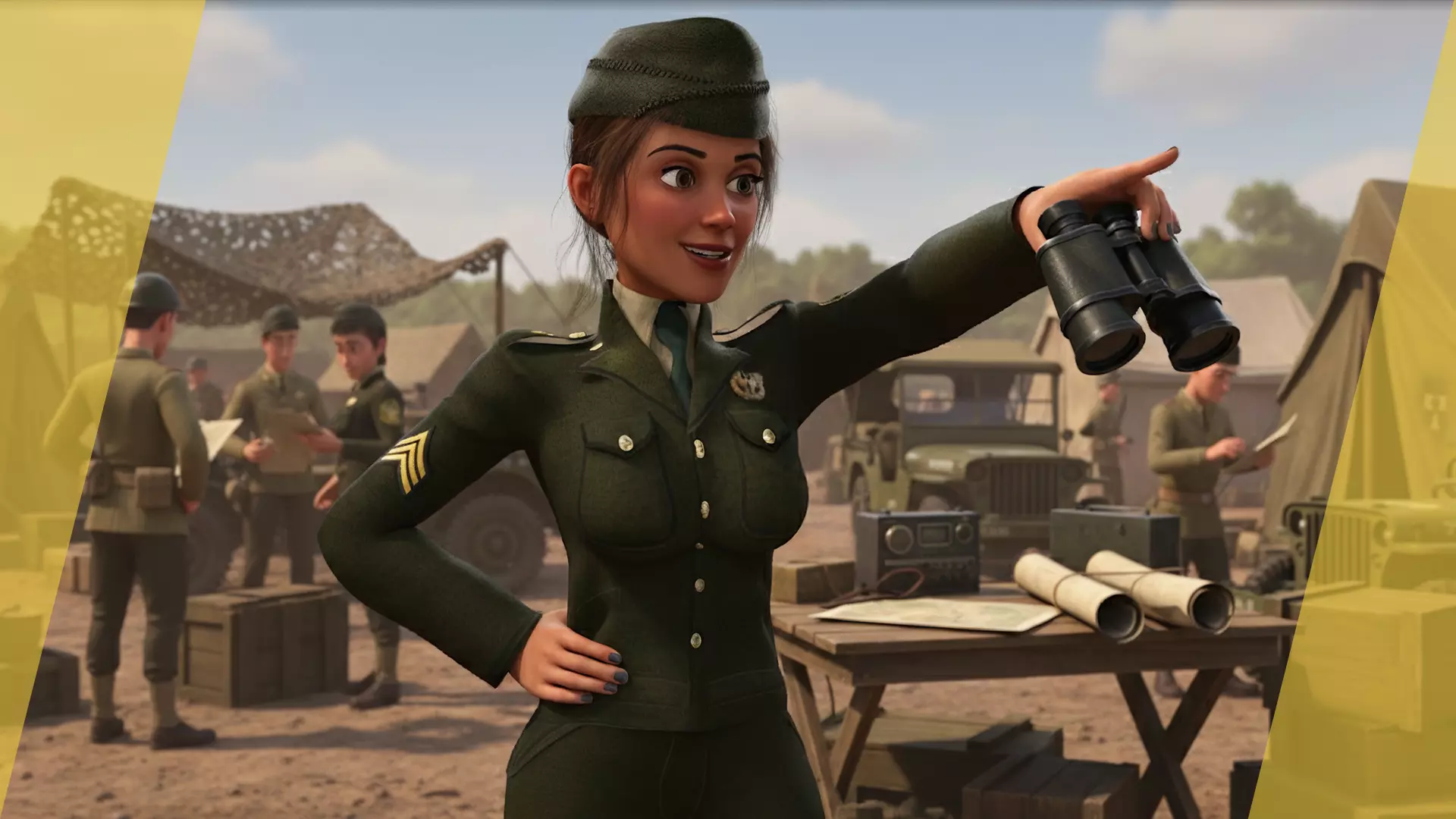 woman in us army uniform Low-poly 3D model_4