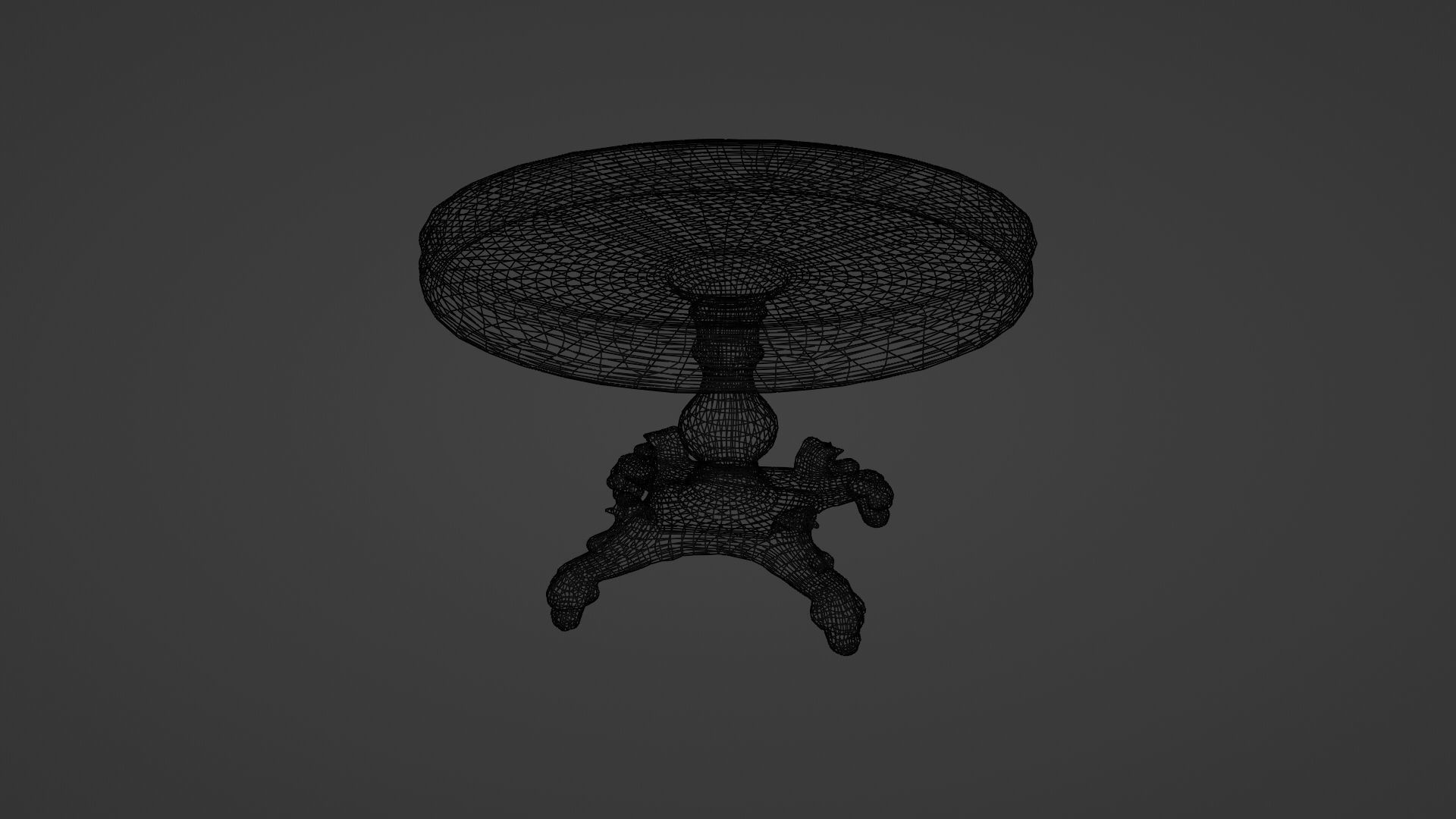 3D Victorian Round Table 3D model_3