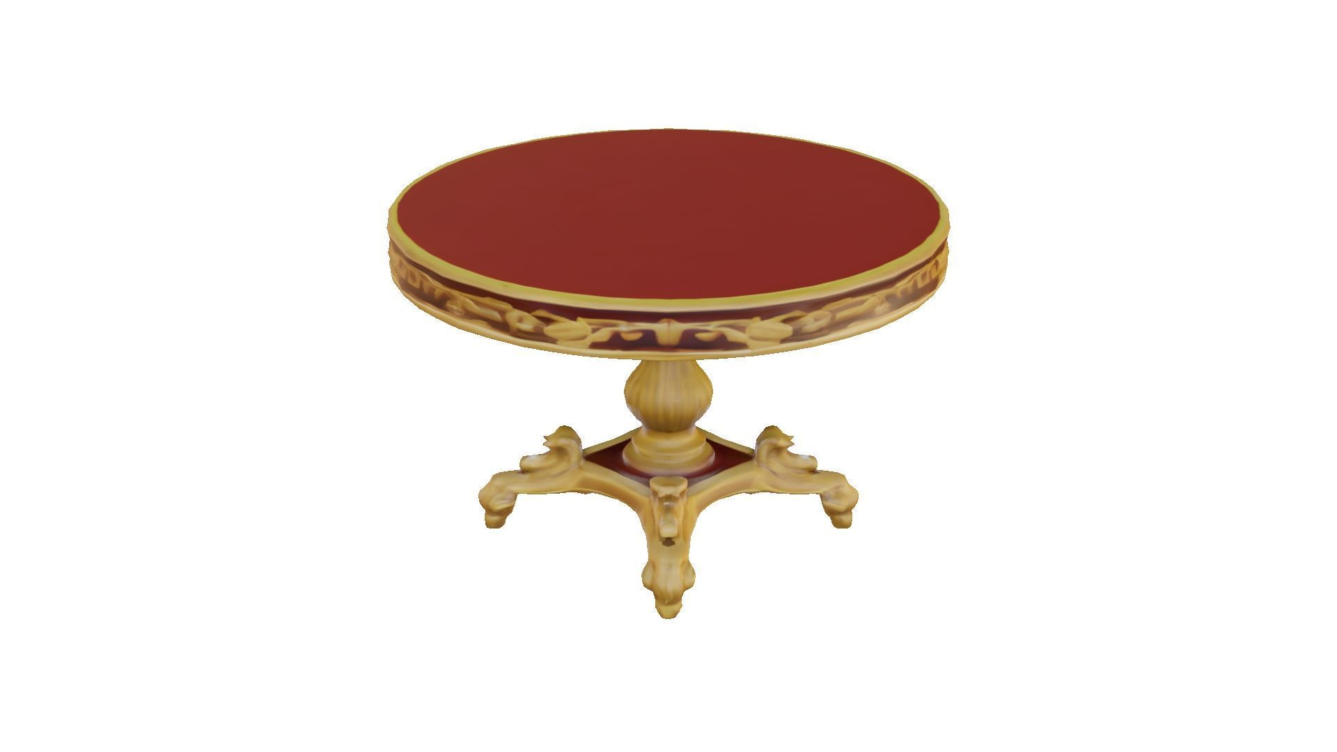 3D Victorian Round Table 3D model_1