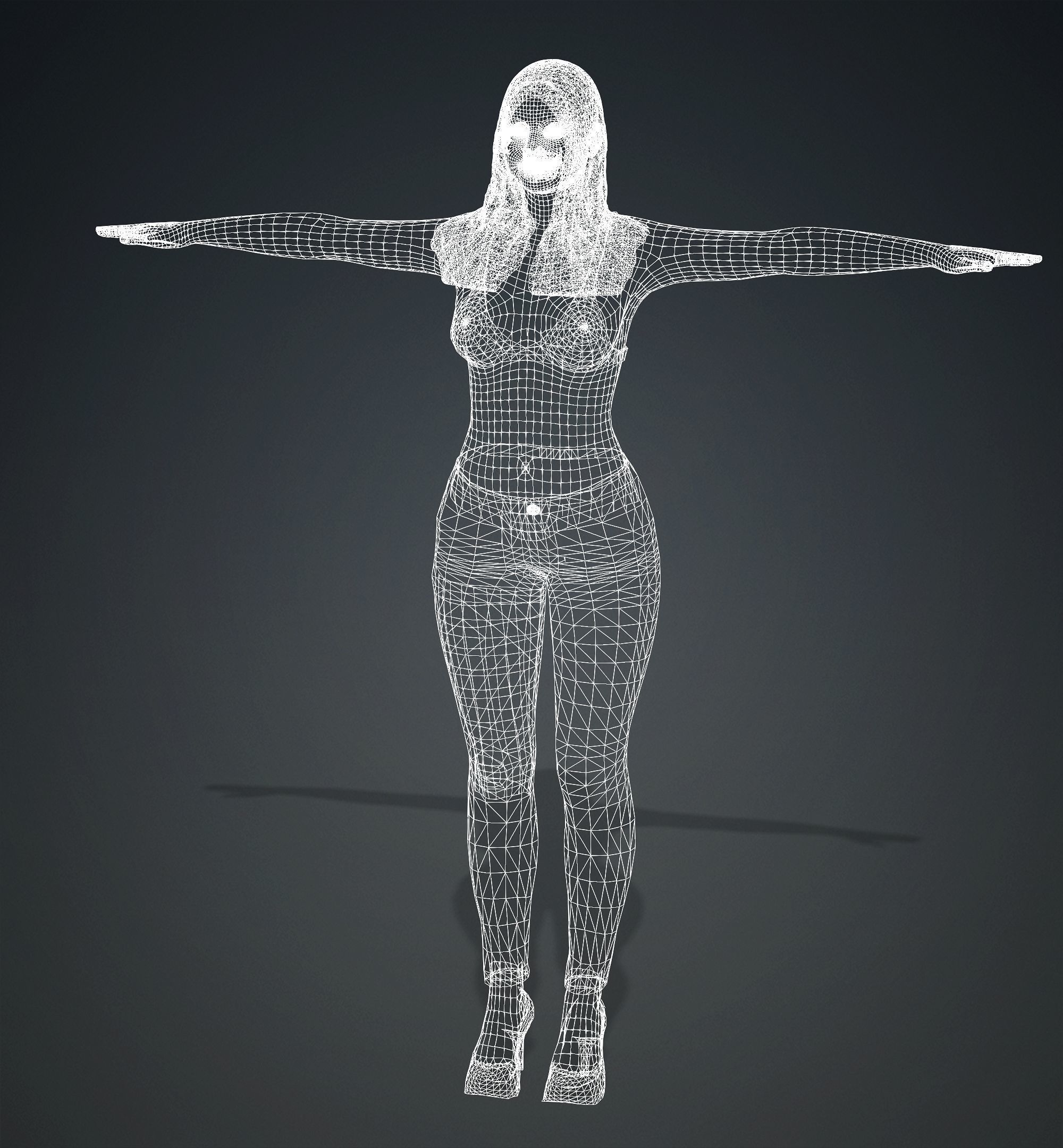 Amanda Seyfried Low-poly 3D model_5
