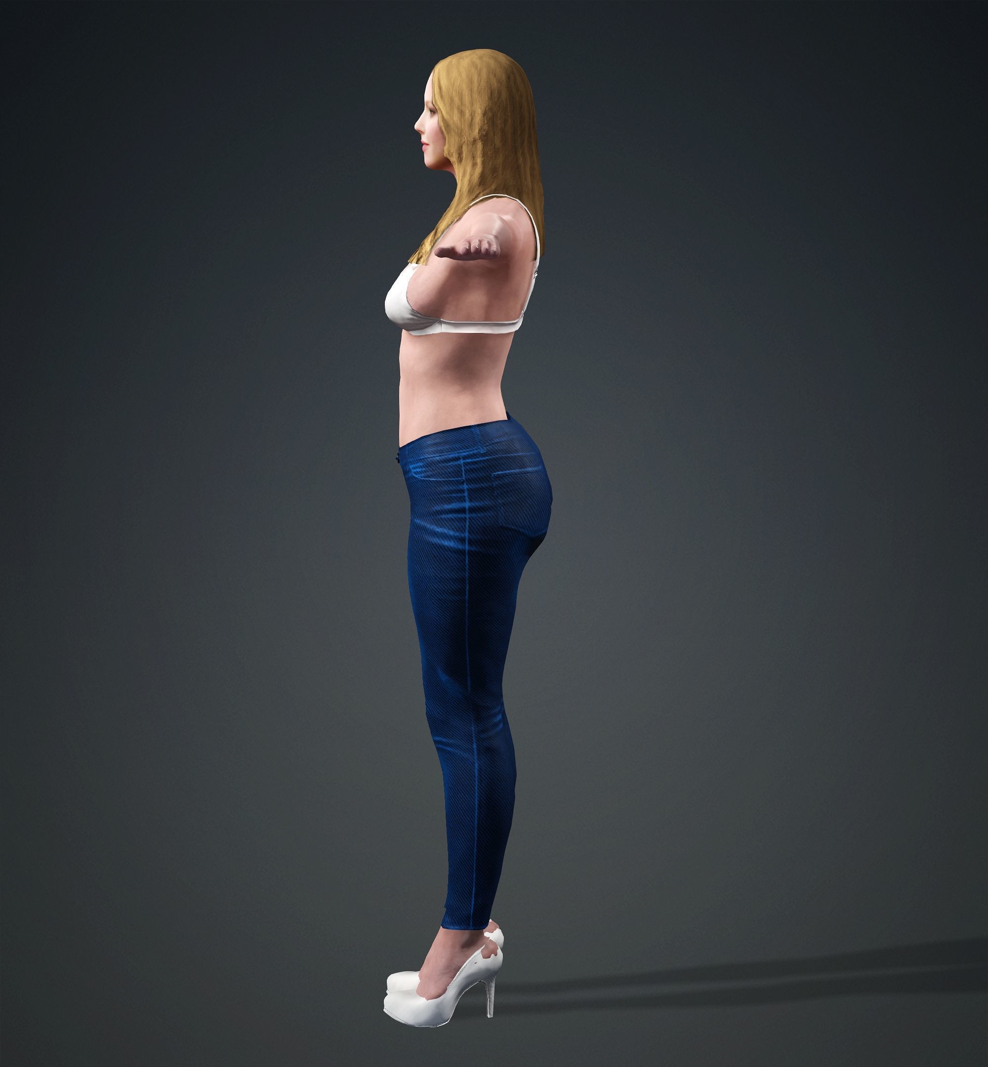 Amanda Seyfried Low-poly 3D model_13