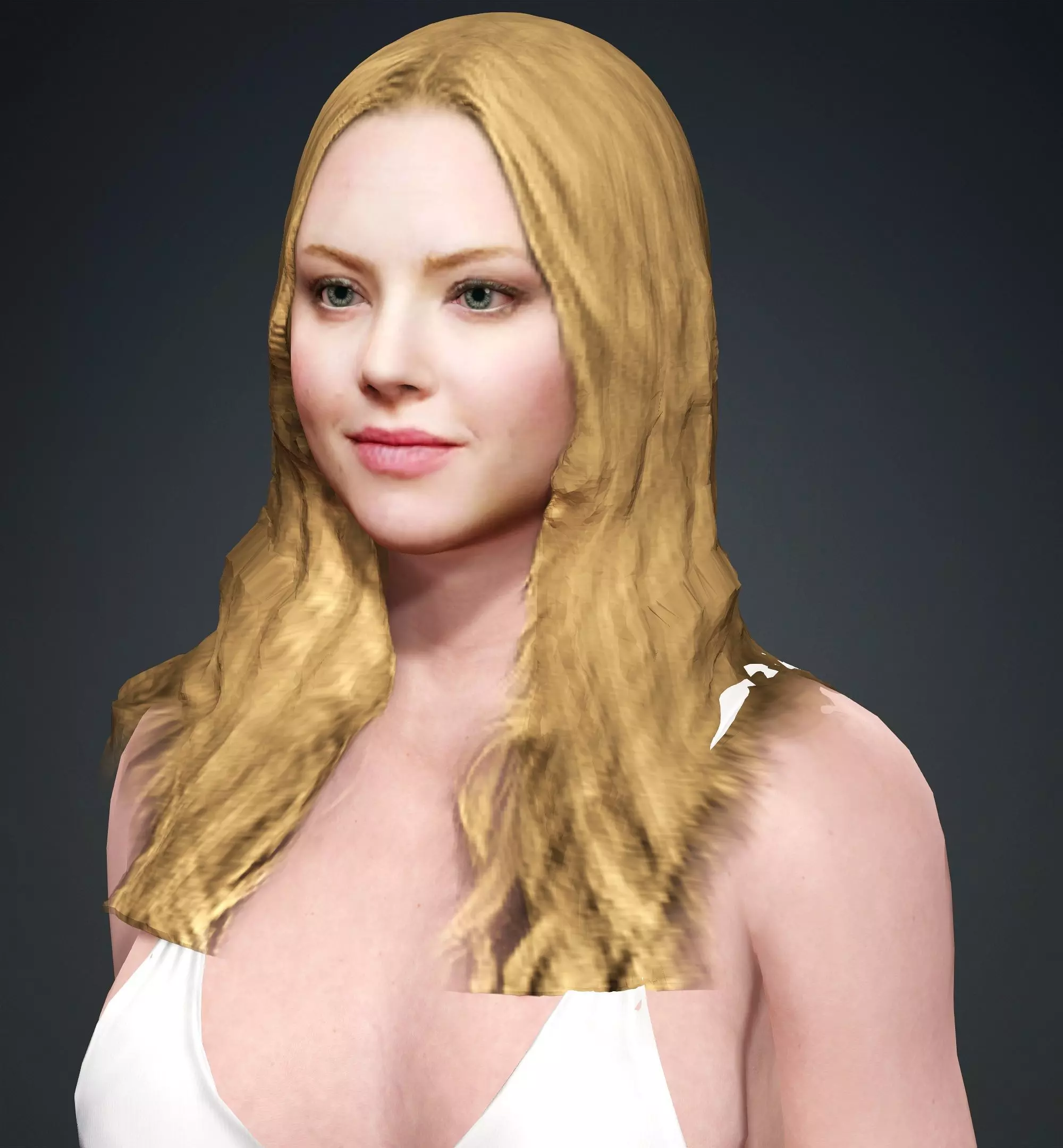 Amanda Seyfried Low-poly 3D model_0