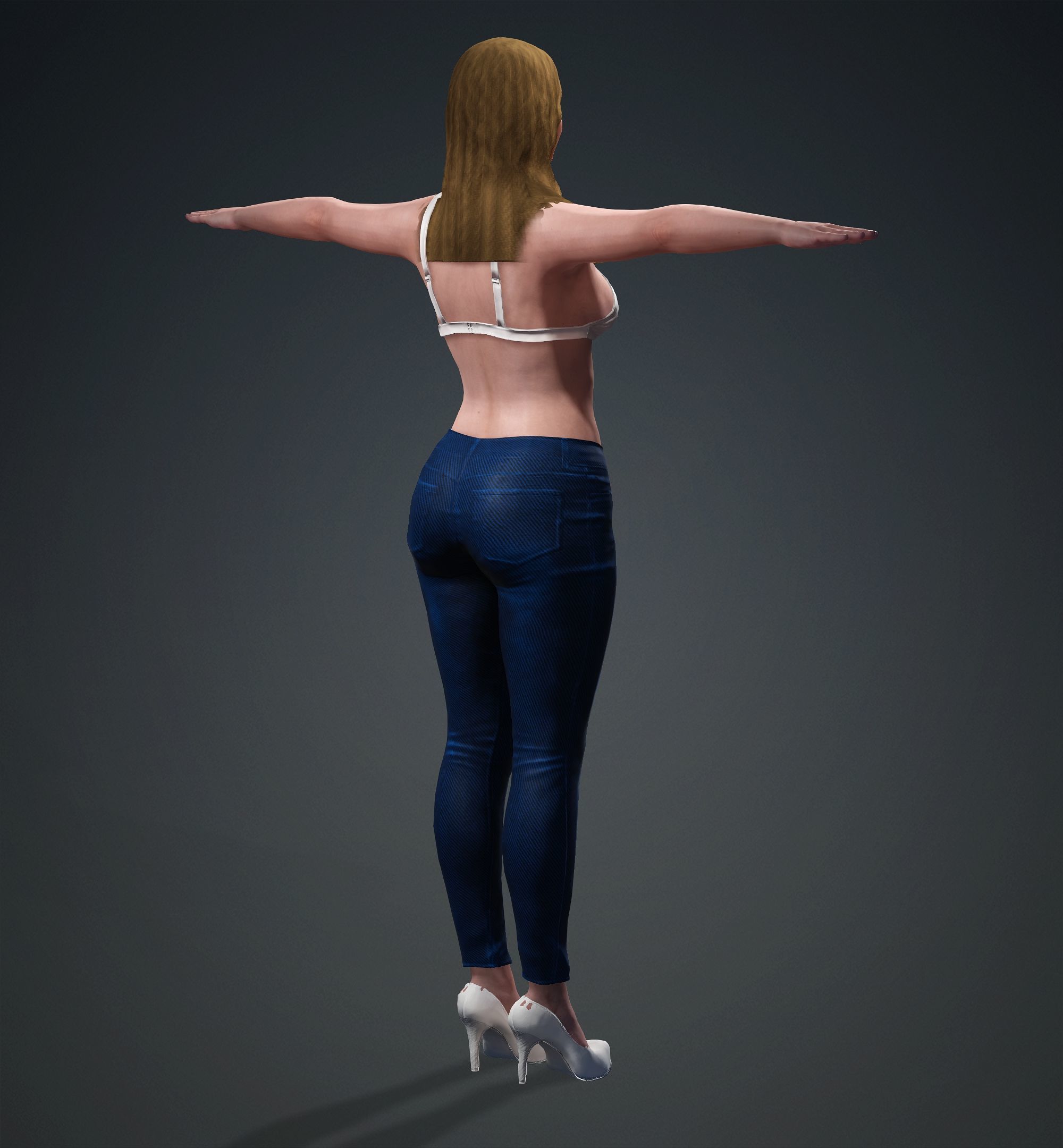 Amanda Seyfried Low-poly 3D model_9