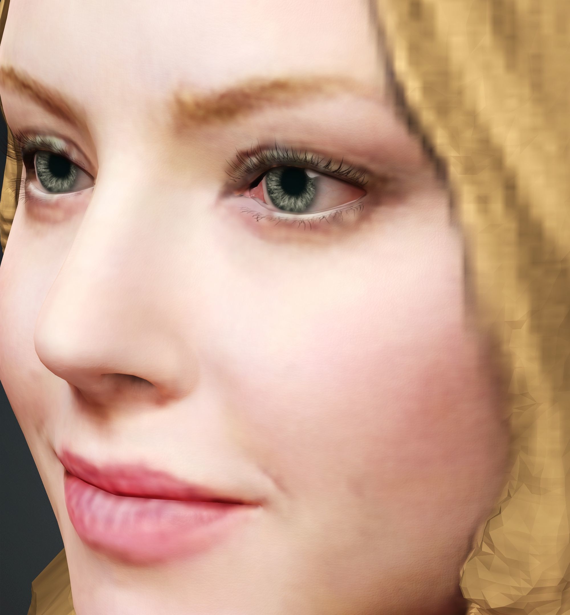 Amanda Seyfried Low-poly 3D model_10