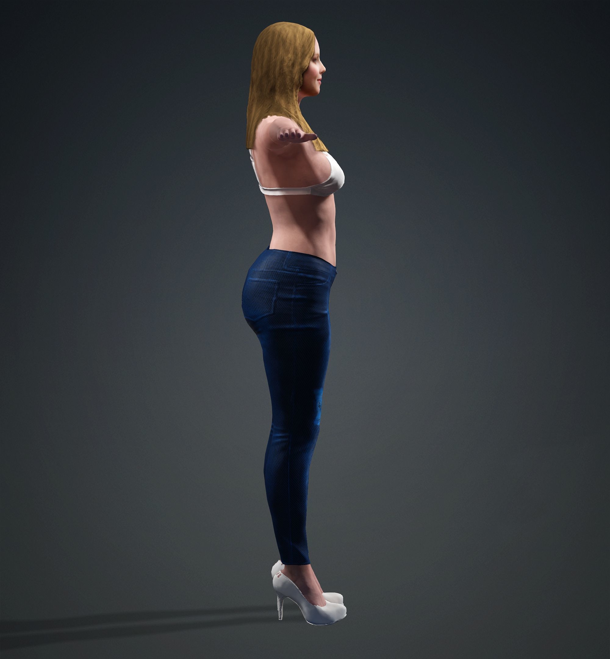 Amanda Seyfried Low-poly 3D model_16