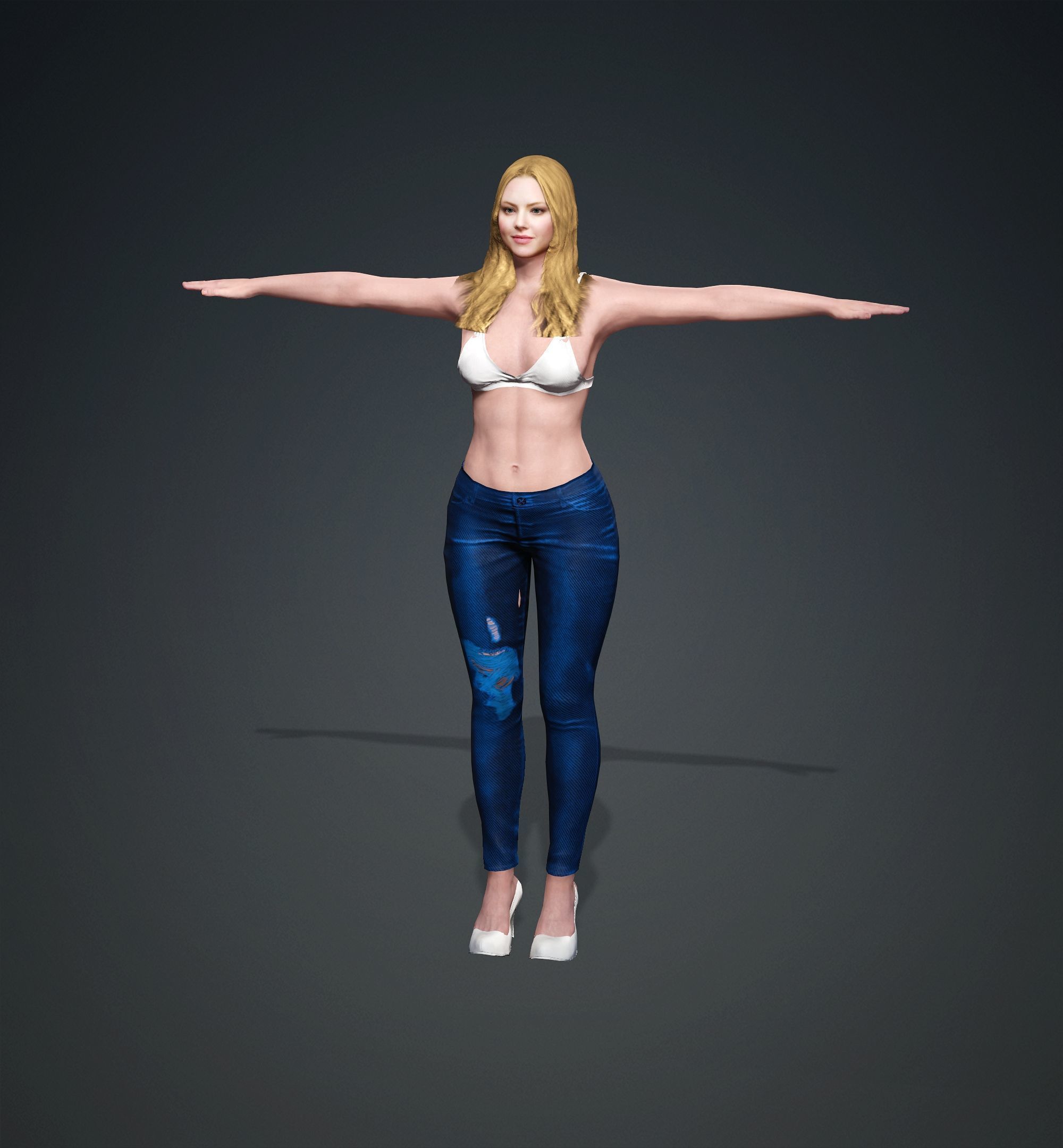Amanda Seyfried Low-poly 3D model_4