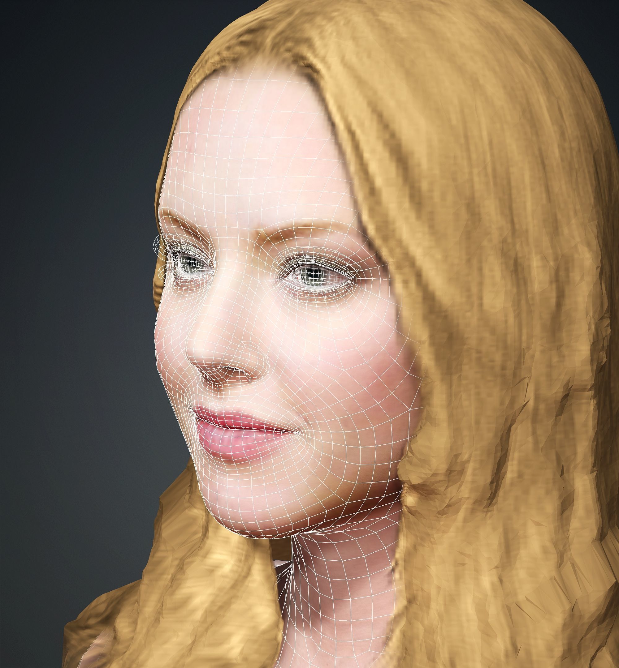 Amanda Seyfried Low-poly 3D model_8