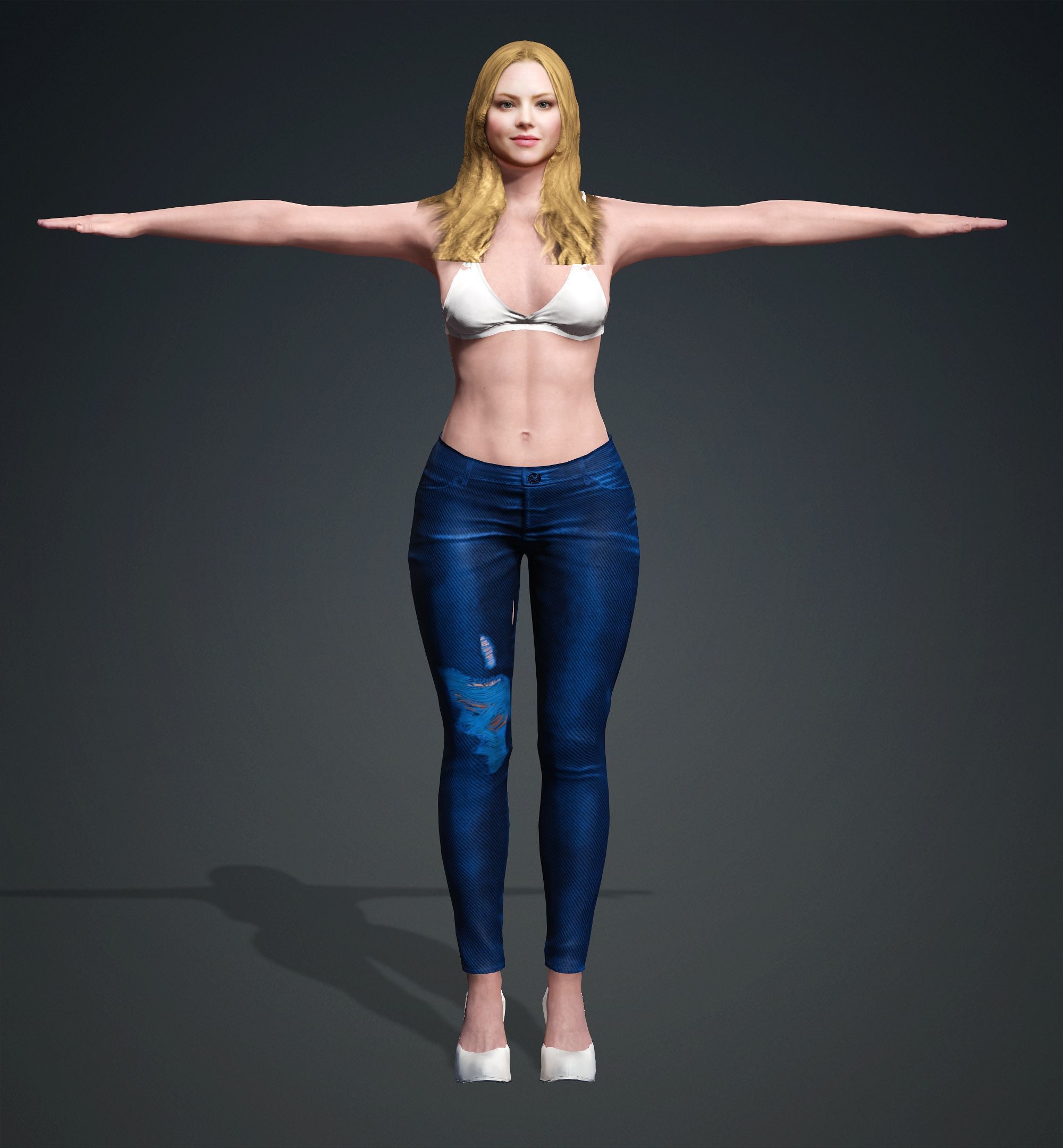 Amanda Seyfried Low-poly 3D model_15