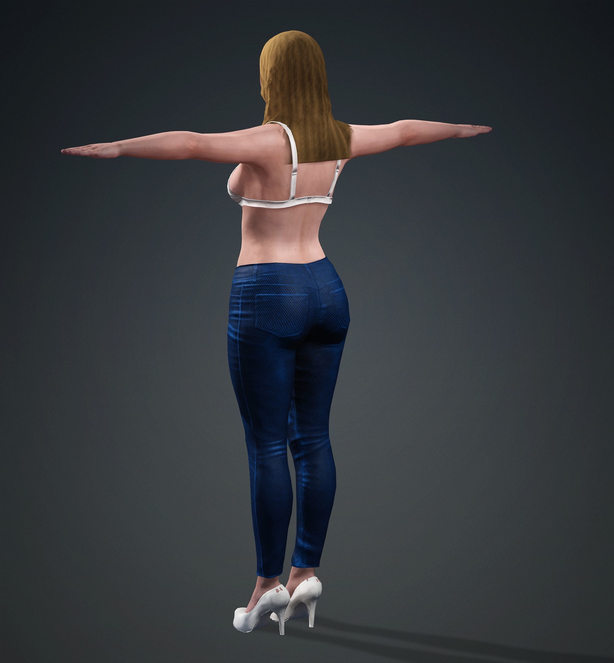 Amanda Seyfried Low-poly 3D model_11