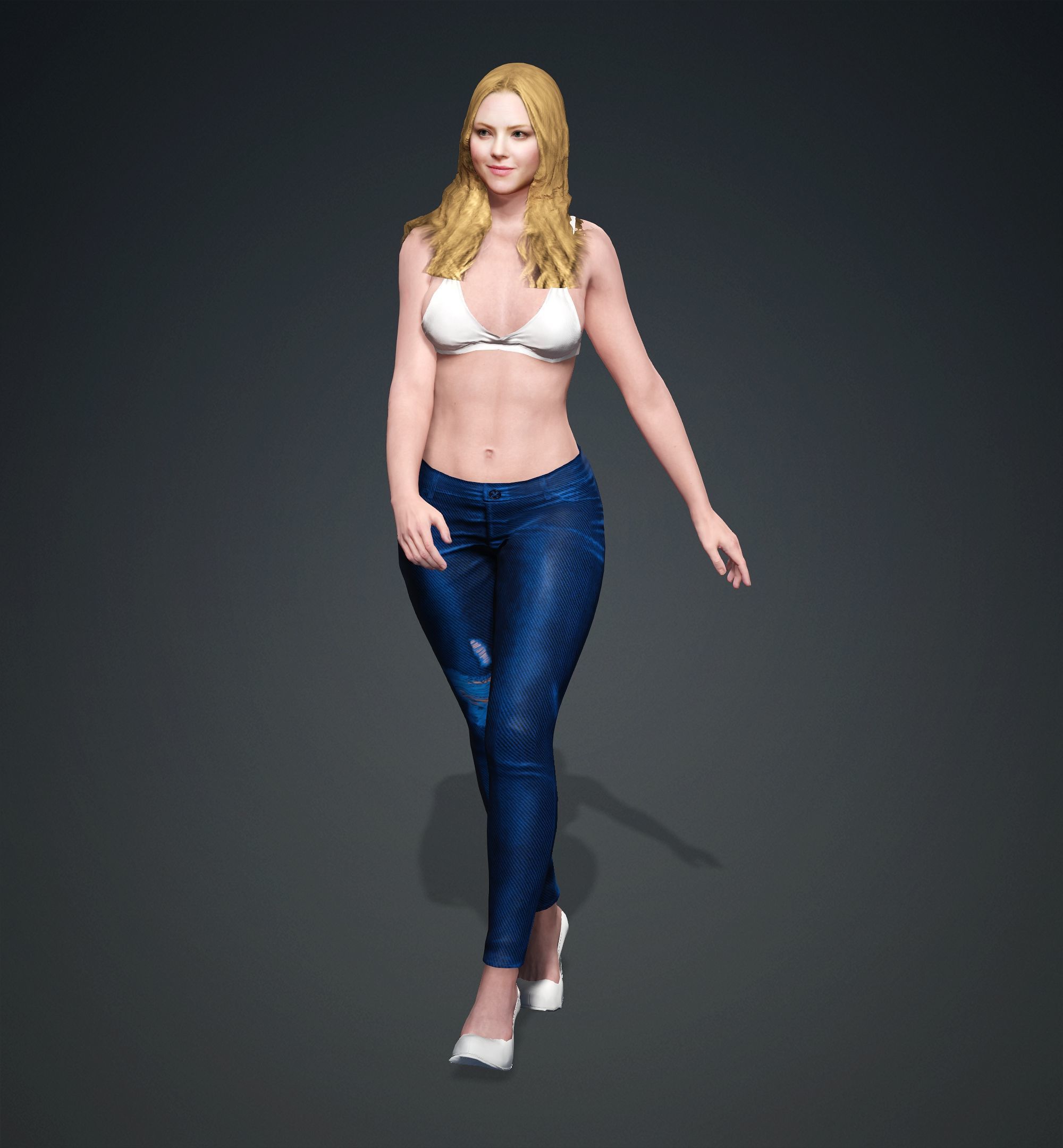Amanda Seyfried Low-poly 3D model_2