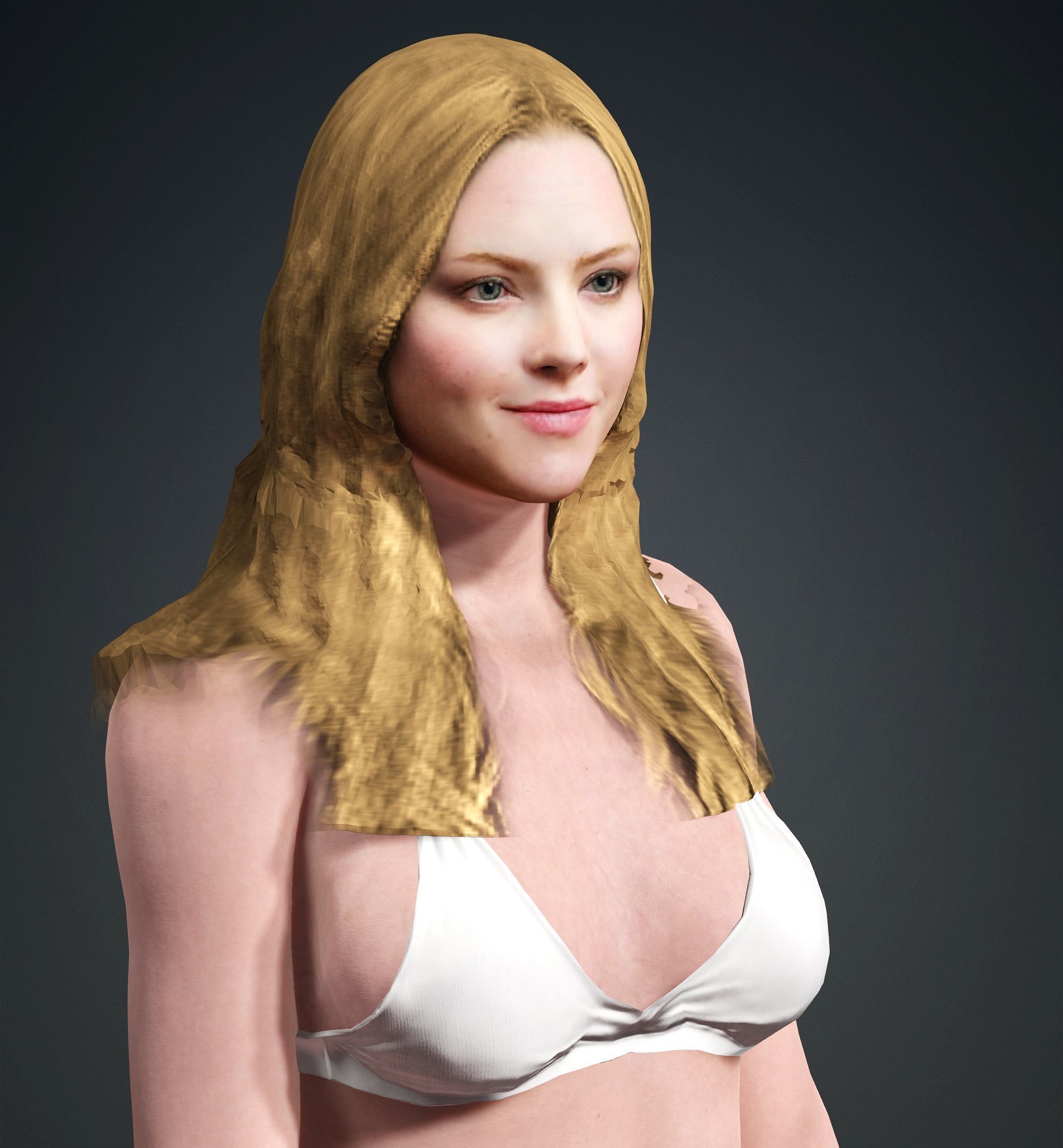 Amanda Seyfried Low-poly 3D model_3