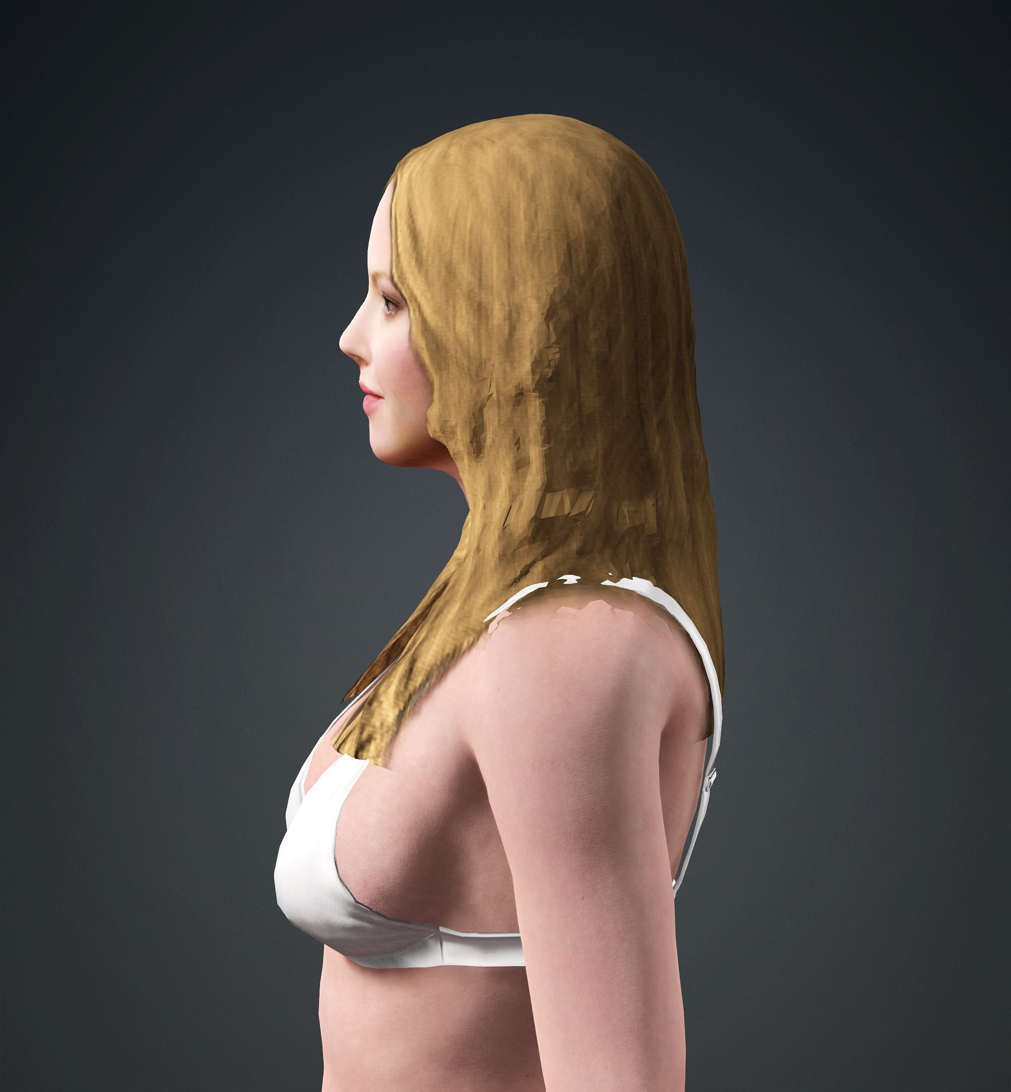 Amanda Seyfried Low-poly 3D model_7