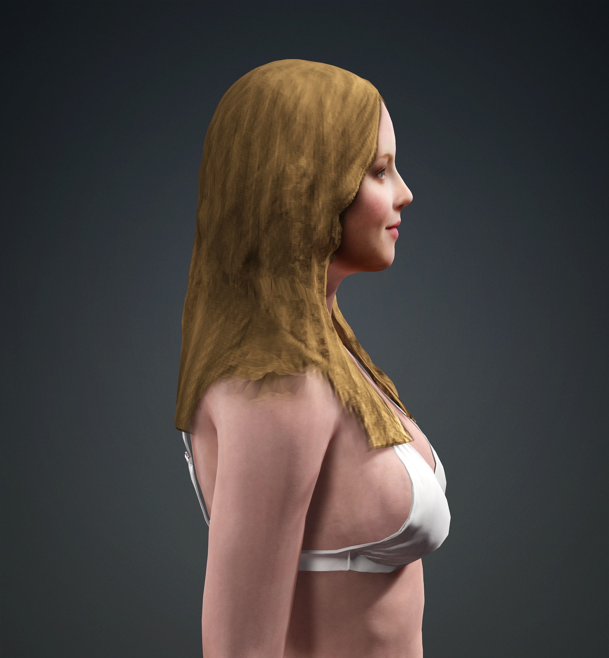 Amanda Seyfried Low-poly 3D model_17
