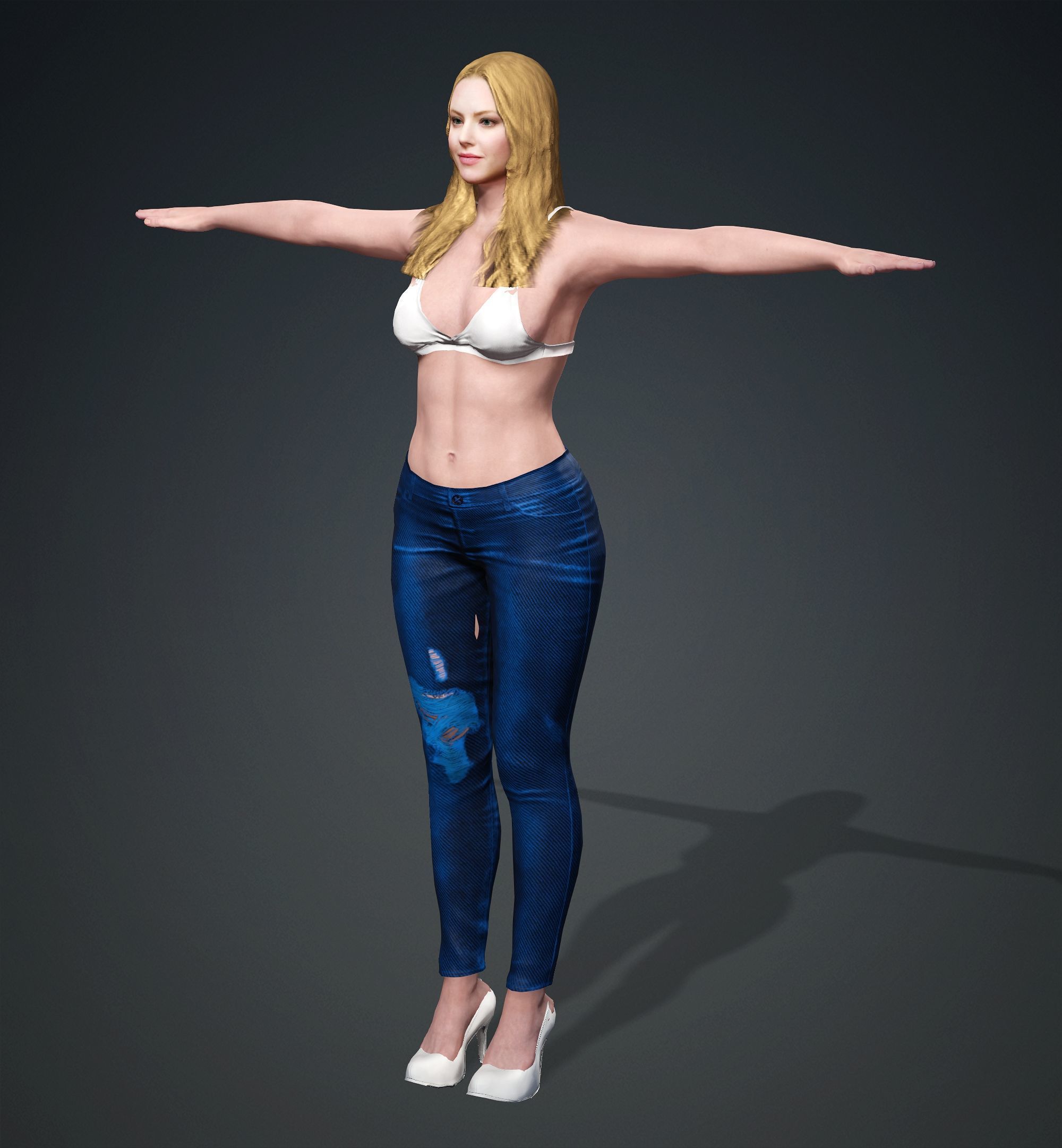 Amanda Seyfried Low-poly 3D model_14