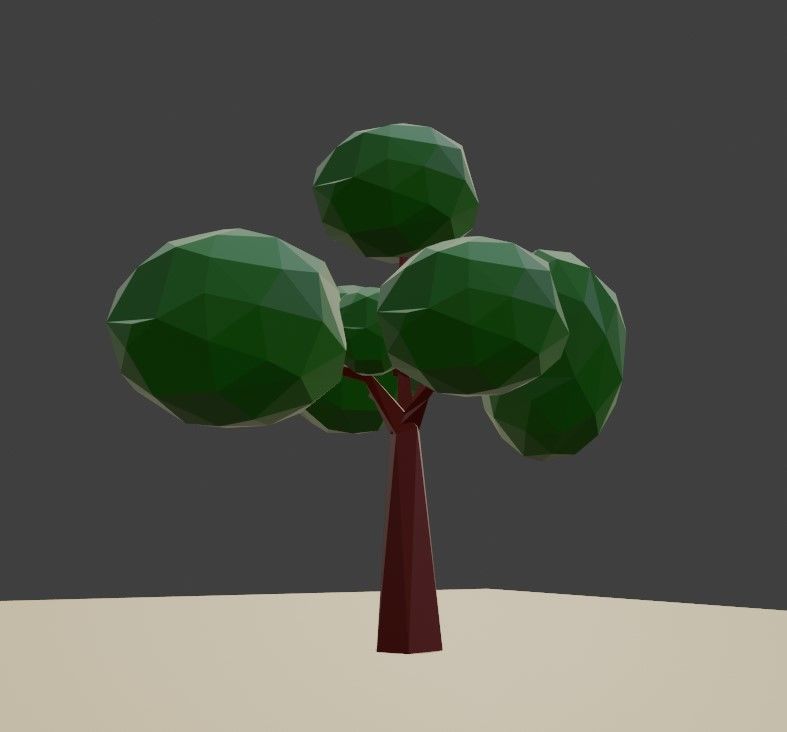 Tree Low poly Free 3D model_2