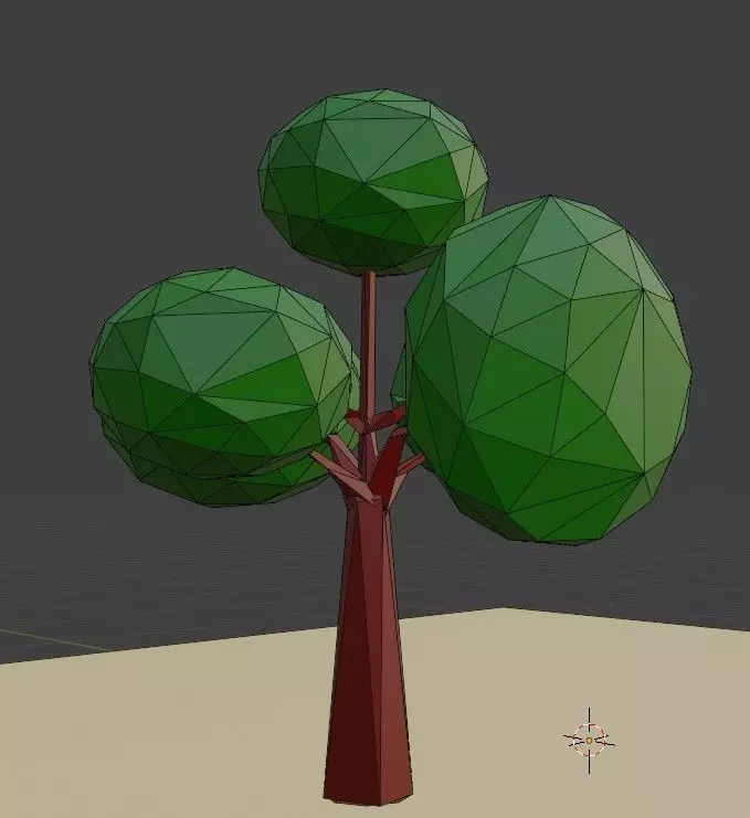 Tree Low poly Free 3D model_0