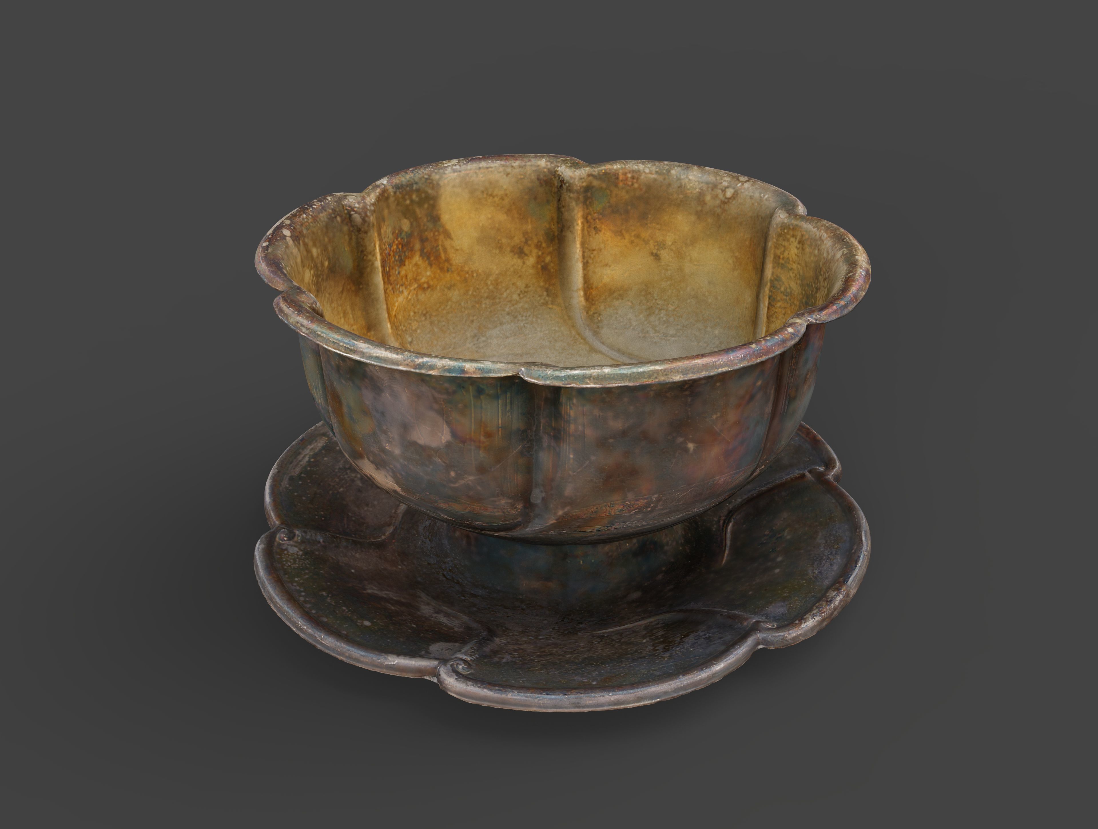 Candy Bowl Low-poly 3D model_7