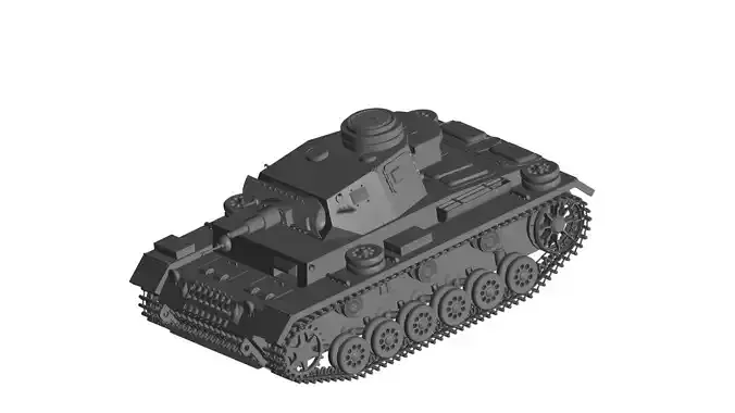 Military Tank Panzer III 3D model