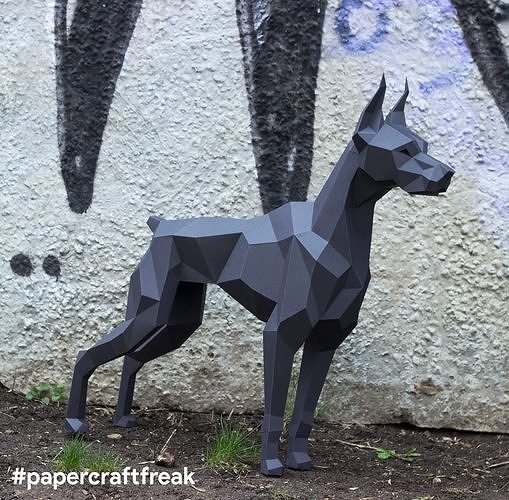 Doberman Dog 3D Model - Low Poly - No Matterial 3D print model