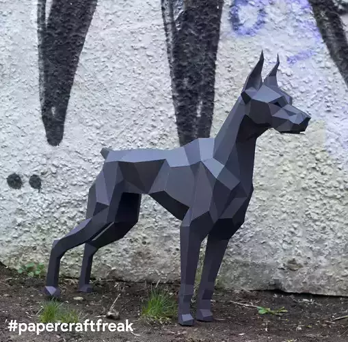 Doberman Dog 3D Model - Low Poly - No Matterial