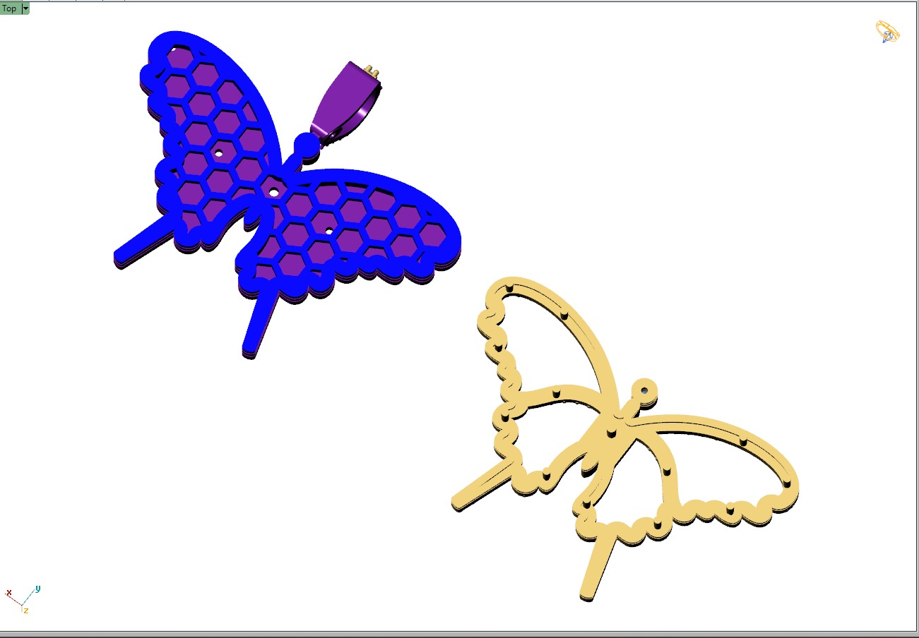 Custom Gorgeous Butterfly Men Women Iced Out Butterfly Pendant 3D print model_11