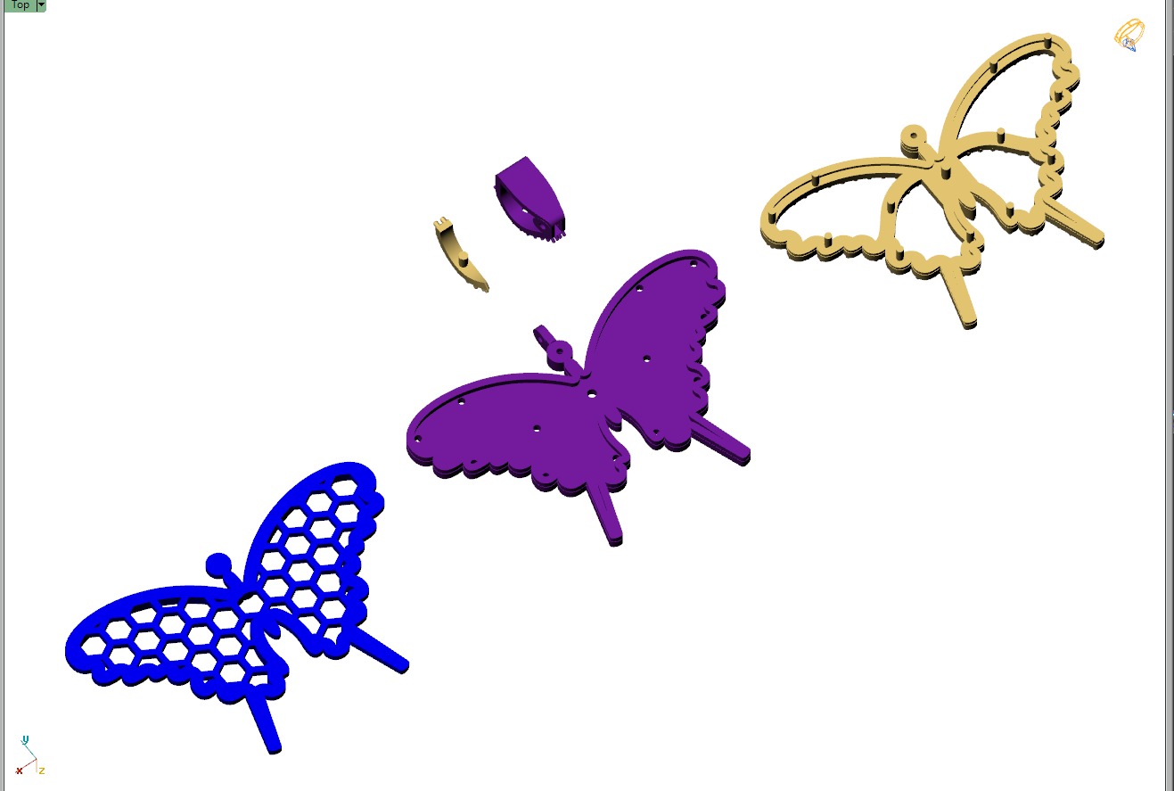 Custom Gorgeous Butterfly Men Women Iced Out Butterfly Pendant 3D print model_16