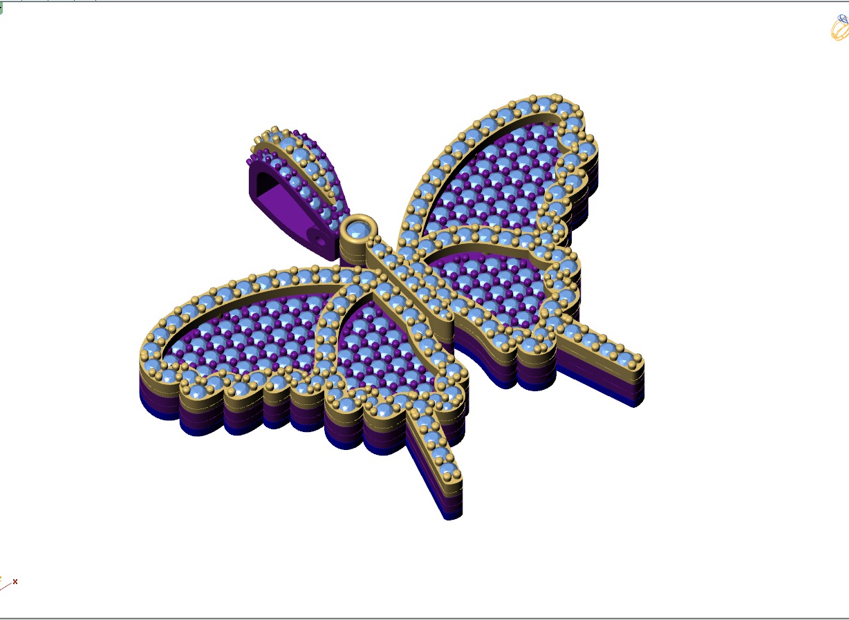 Custom Gorgeous Butterfly Men Women Iced Out Butterfly Pendant 3D print model_8