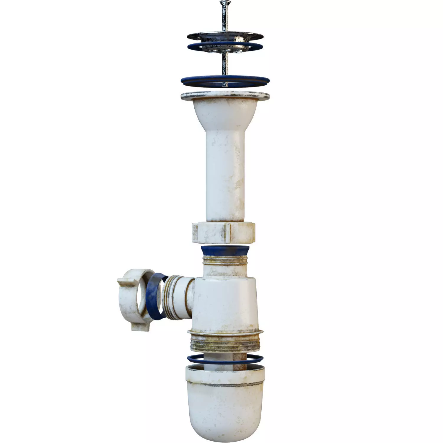 Old Sink Siphon Low-poly 3D model_0