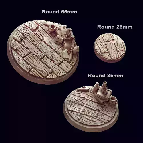 Mini Bases - Wood Floors - Tavern - Round Pack