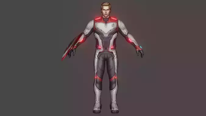 Captain America AE Team Suit Low-poly 3D model