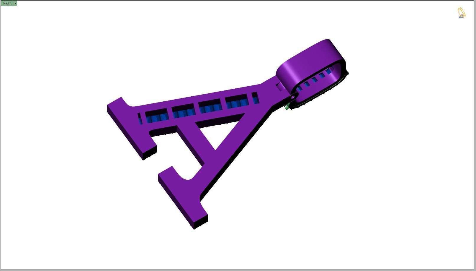 Custom Initial A Letter Diamond Pendant A to Z Alphabet Necklace 3D print model_9