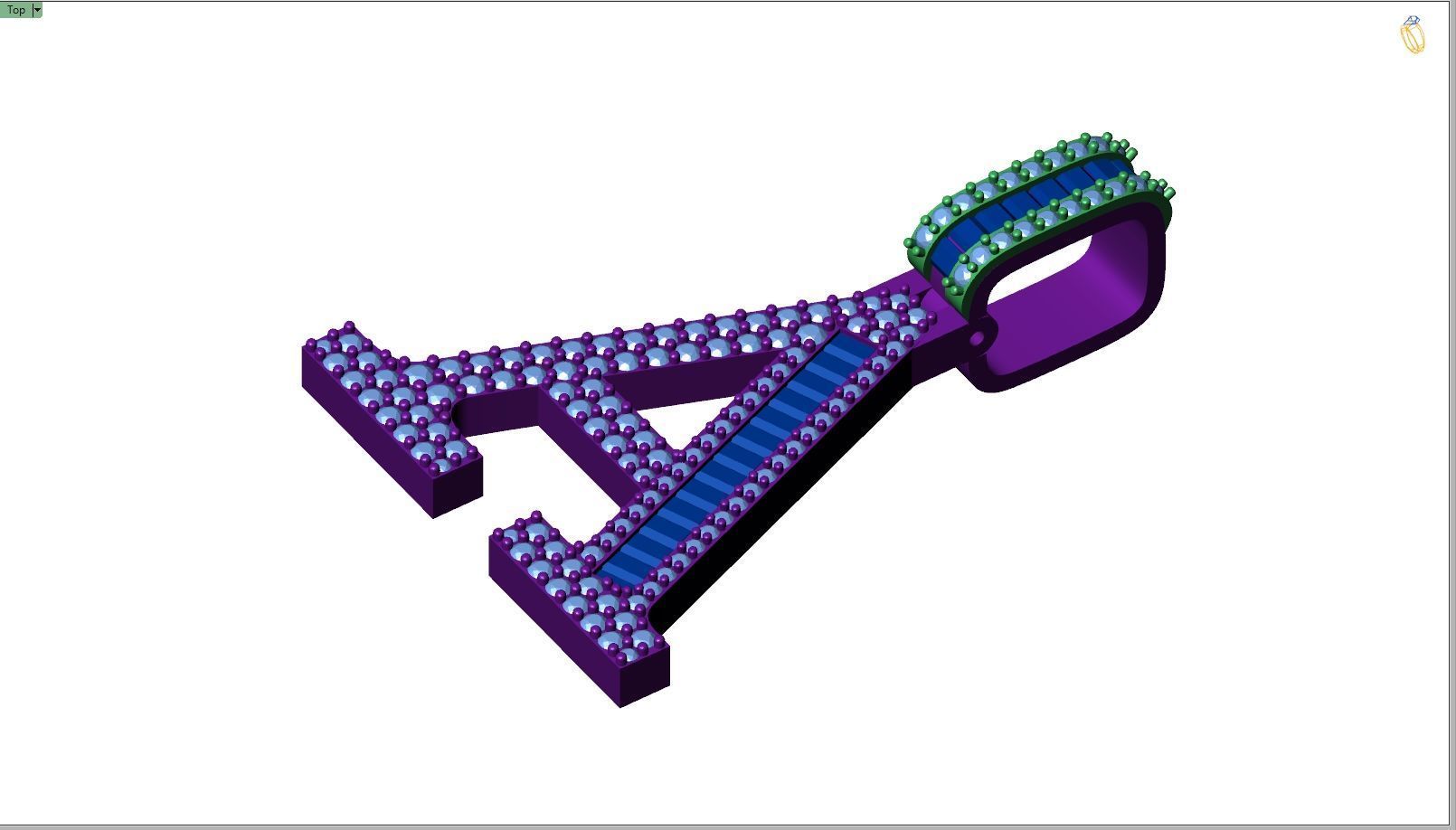 Custom Initial A Letter Diamond Pendant A to Z Alphabet Necklace 3D print model_8