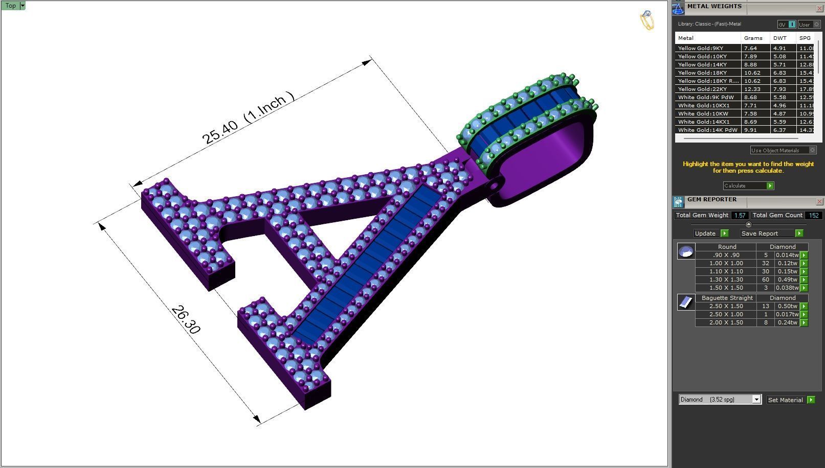 Custom Initial A Letter Diamond Pendant A to Z Alphabet Necklace 3D print model_6