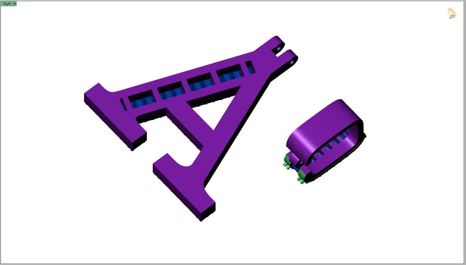 Custom Initial A Letter Diamond Pendant A to Z Alphabet Necklace 3D print model_11