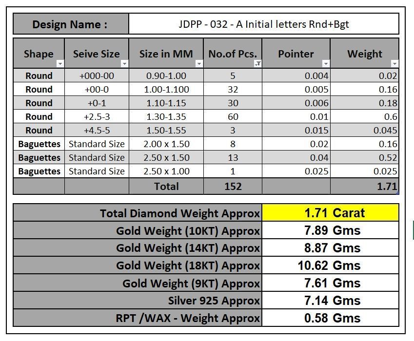 Custom Initial A Letter Diamond Pendant A to Z Alphabet Necklace 3D print model_17