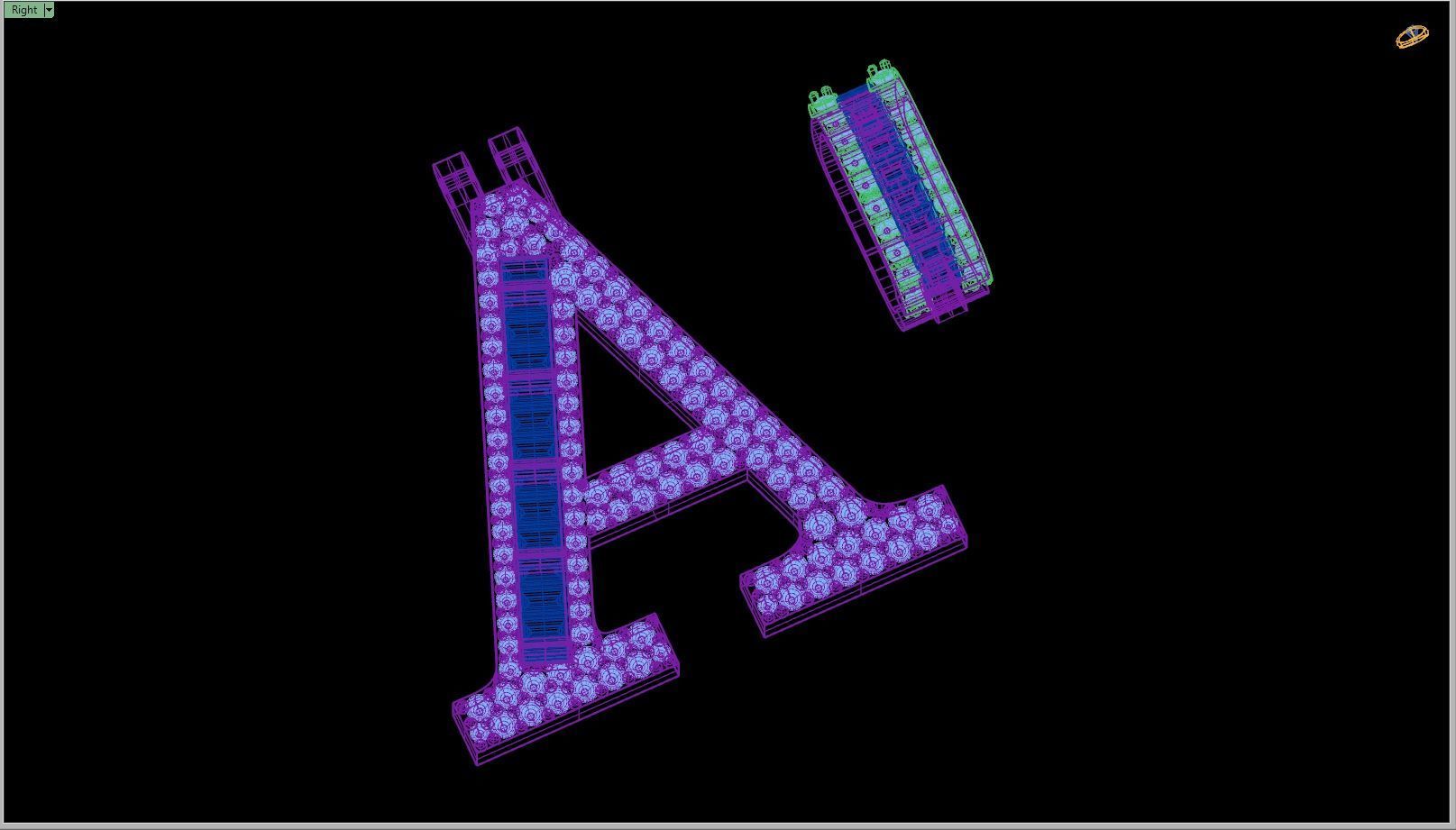 Custom Initial A Letter Diamond Pendant A to Z Alphabet Necklace 3D print model_15