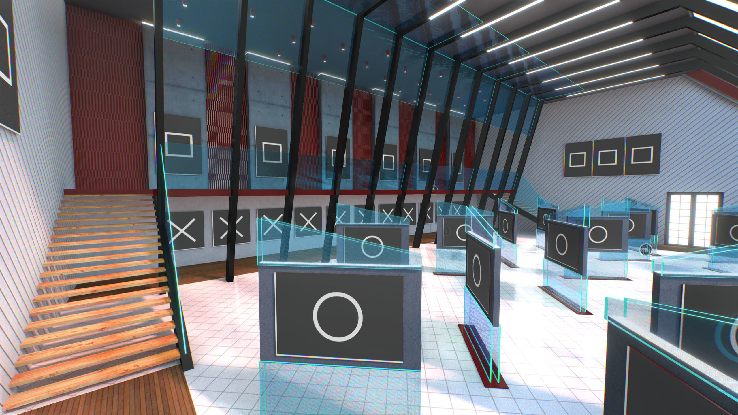 G0024 VR Virtual Reality Art Gallery Squid Low-poly 3D model_7