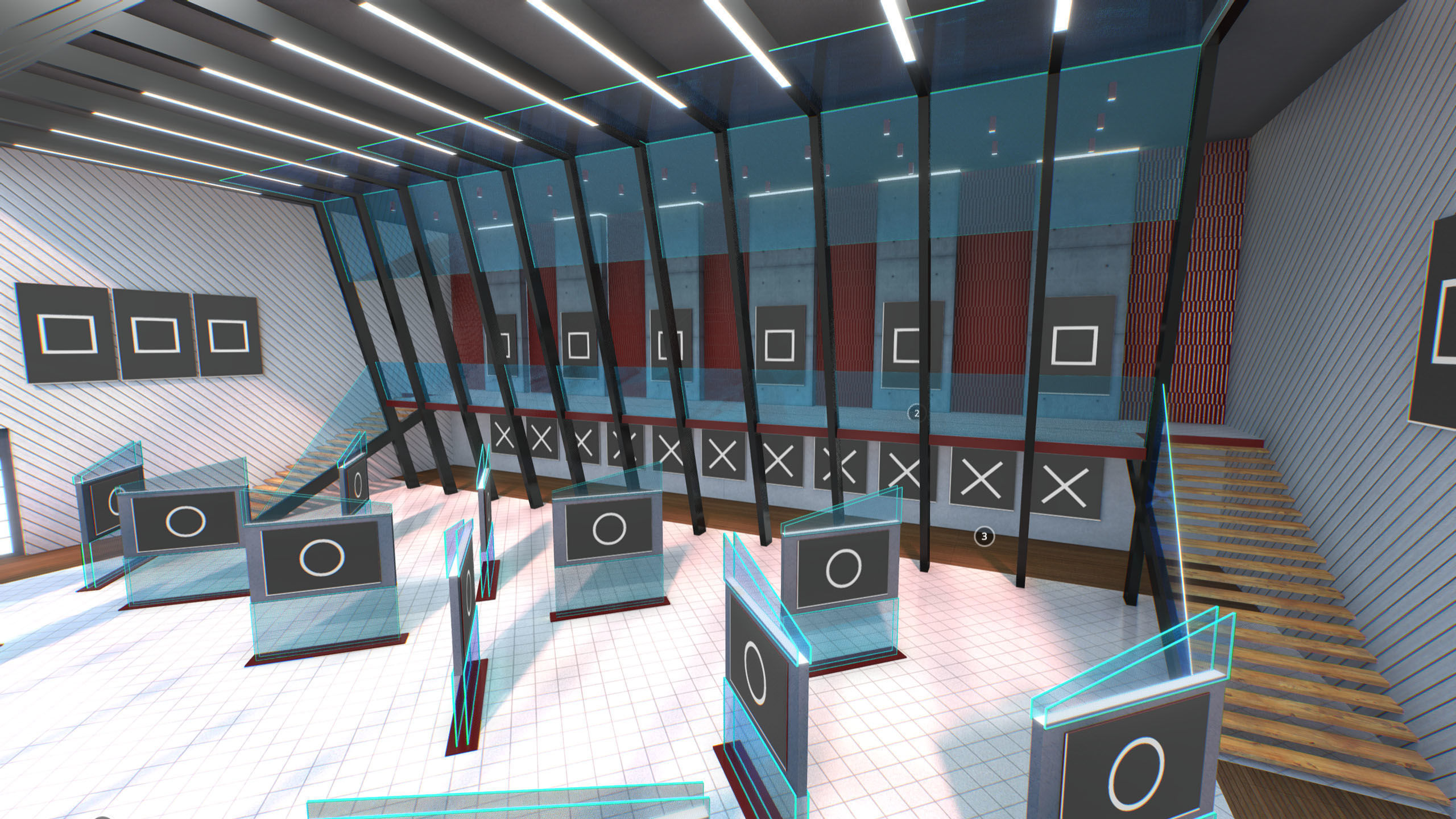 G0024 VR Virtual Reality Art Gallery Squid Low-poly 3D model_2