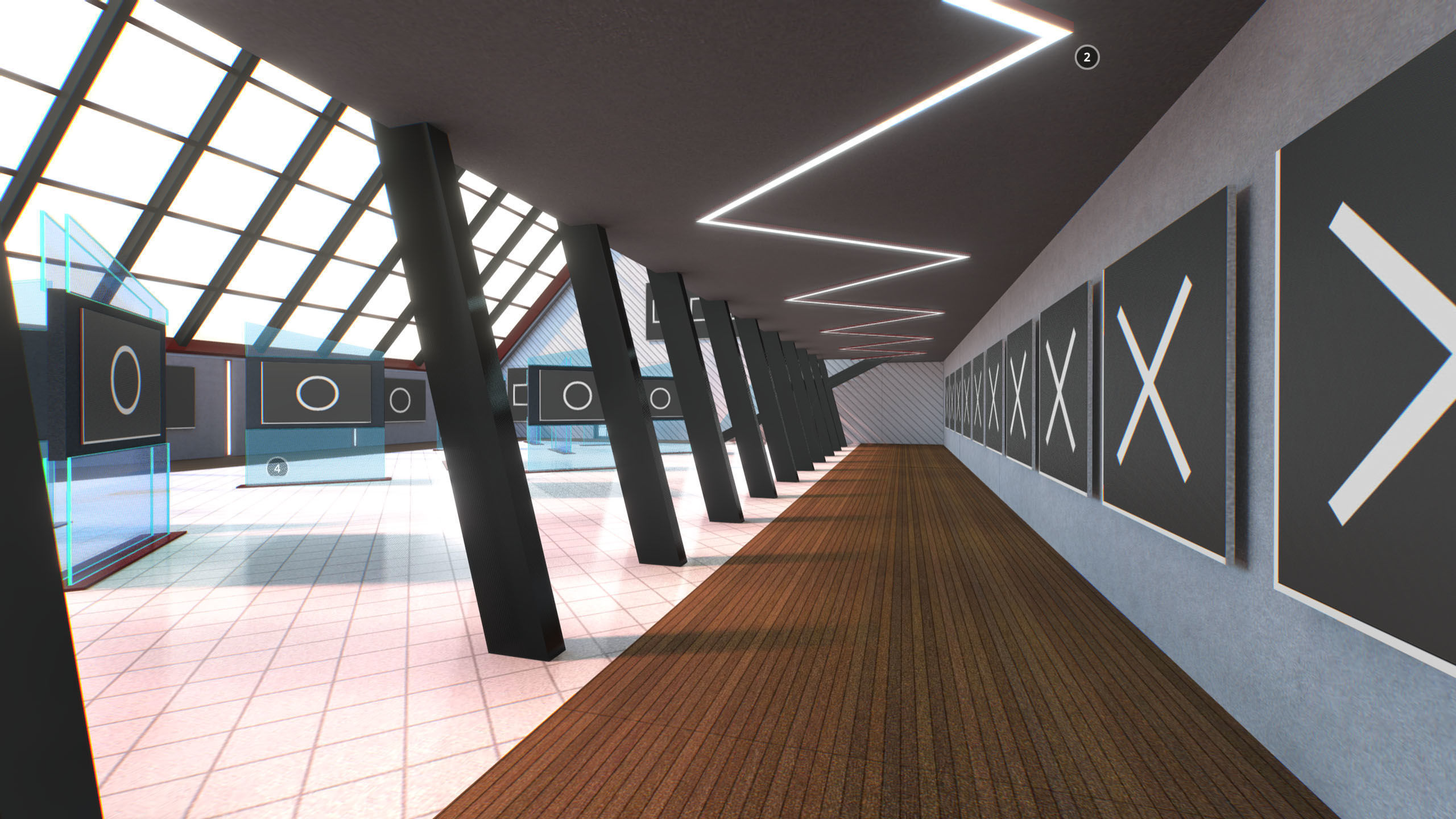 G0024 VR Virtual Reality Art Gallery Squid Low-poly 3D model_5