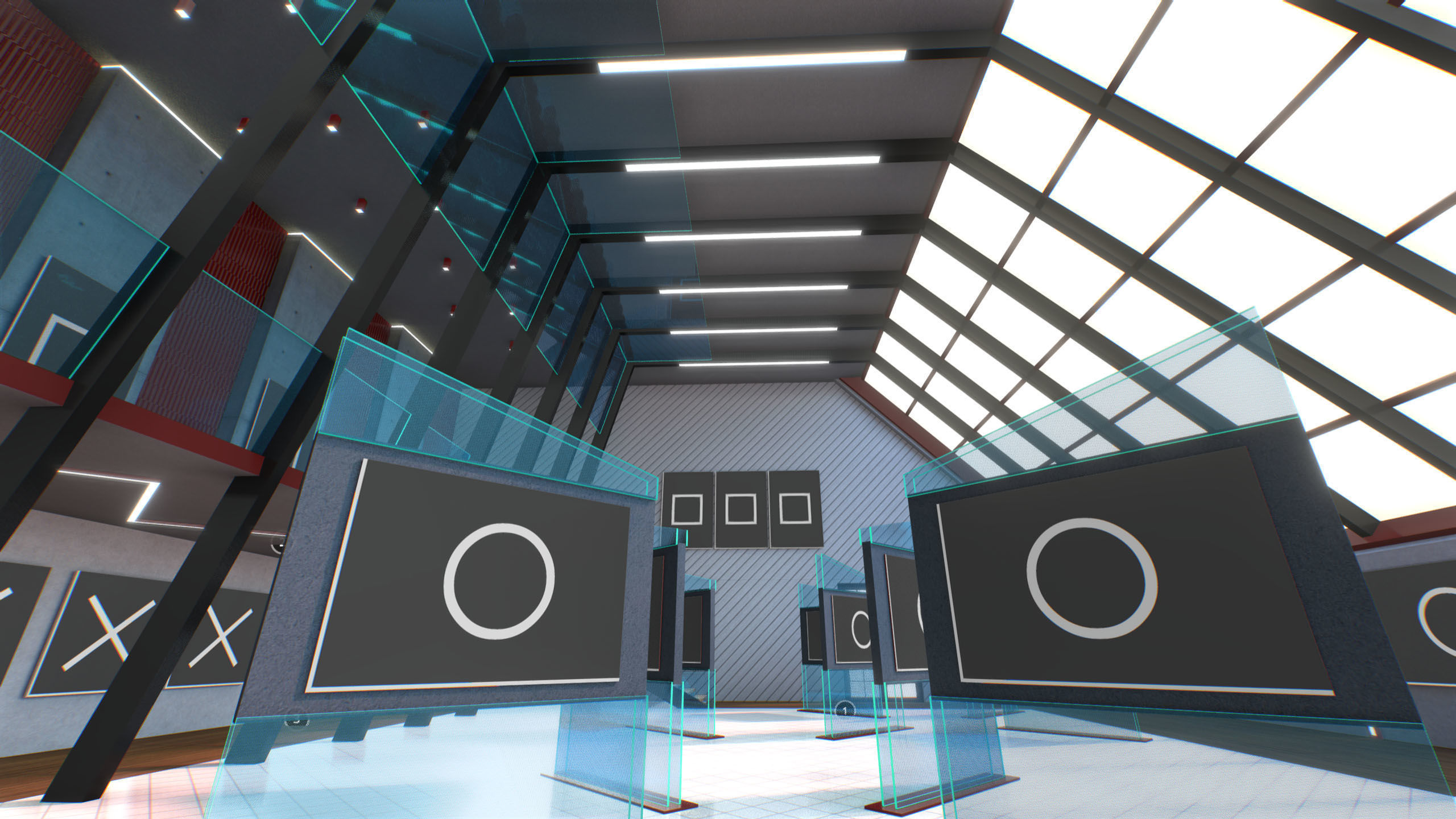 G0024 VR Virtual Reality Art Gallery Squid Low-poly 3D model_8