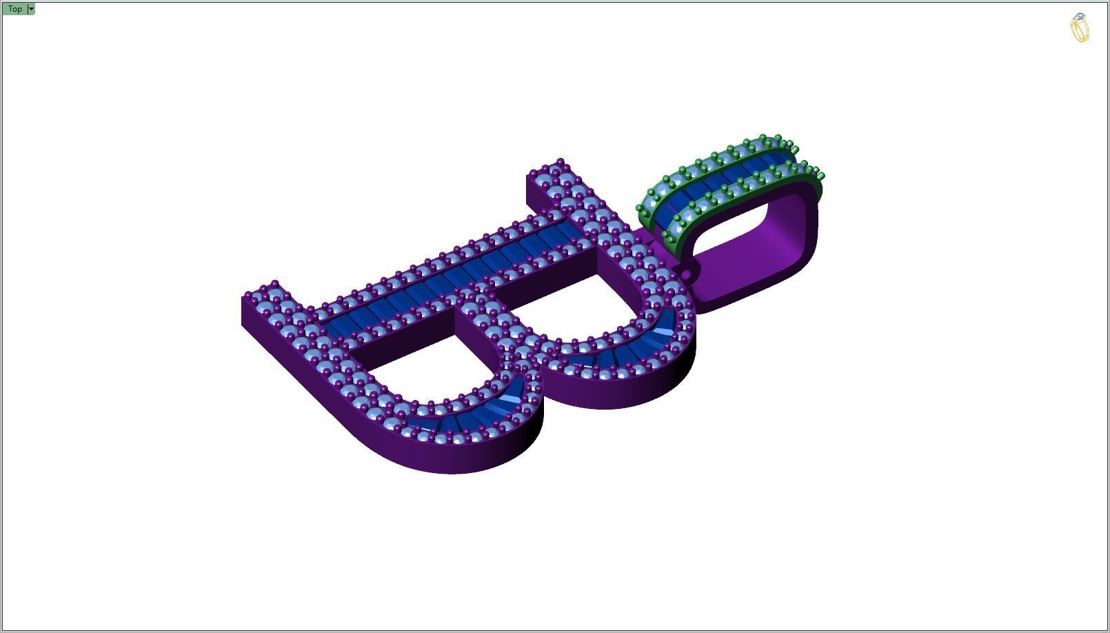 Custom Initial B Letter Diamond Pendant A to Z Alphabet Necklace 3D print model_8