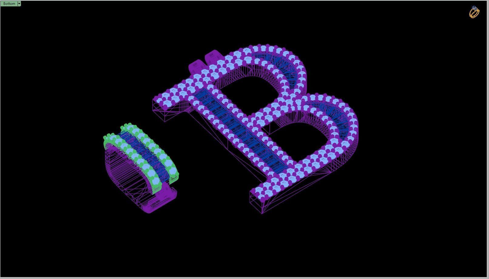 Custom Initial B Letter Diamond Pendant A to Z Alphabet Necklace 3D print model_14