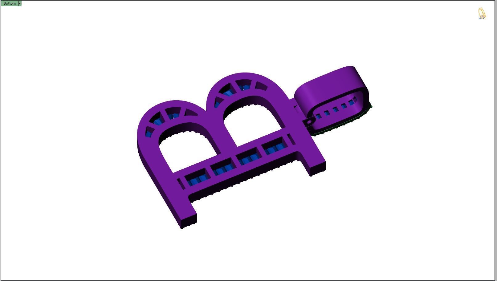 Custom Initial B Letter Diamond Pendant A to Z Alphabet Necklace 3D print model_9